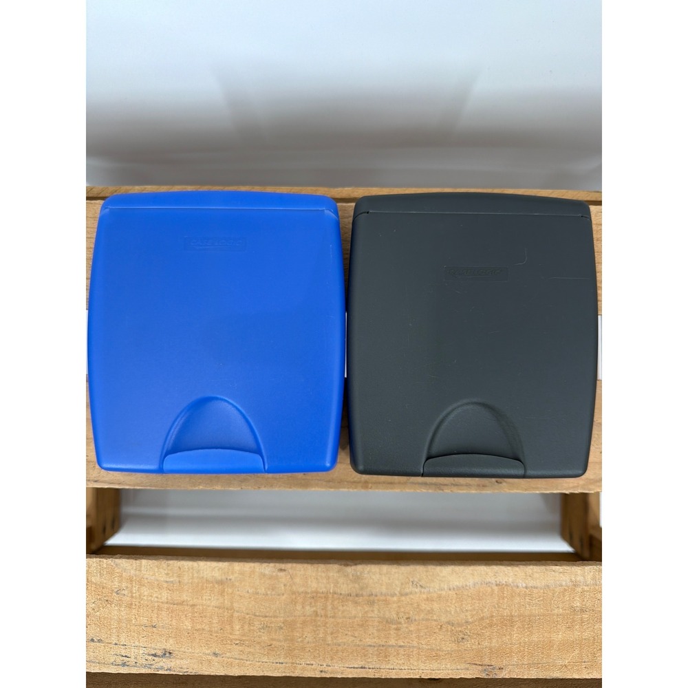2 Case Logic 12 CD DVD Storage Hard‎ Cases Blue Black ProSleeve Plastic Binder